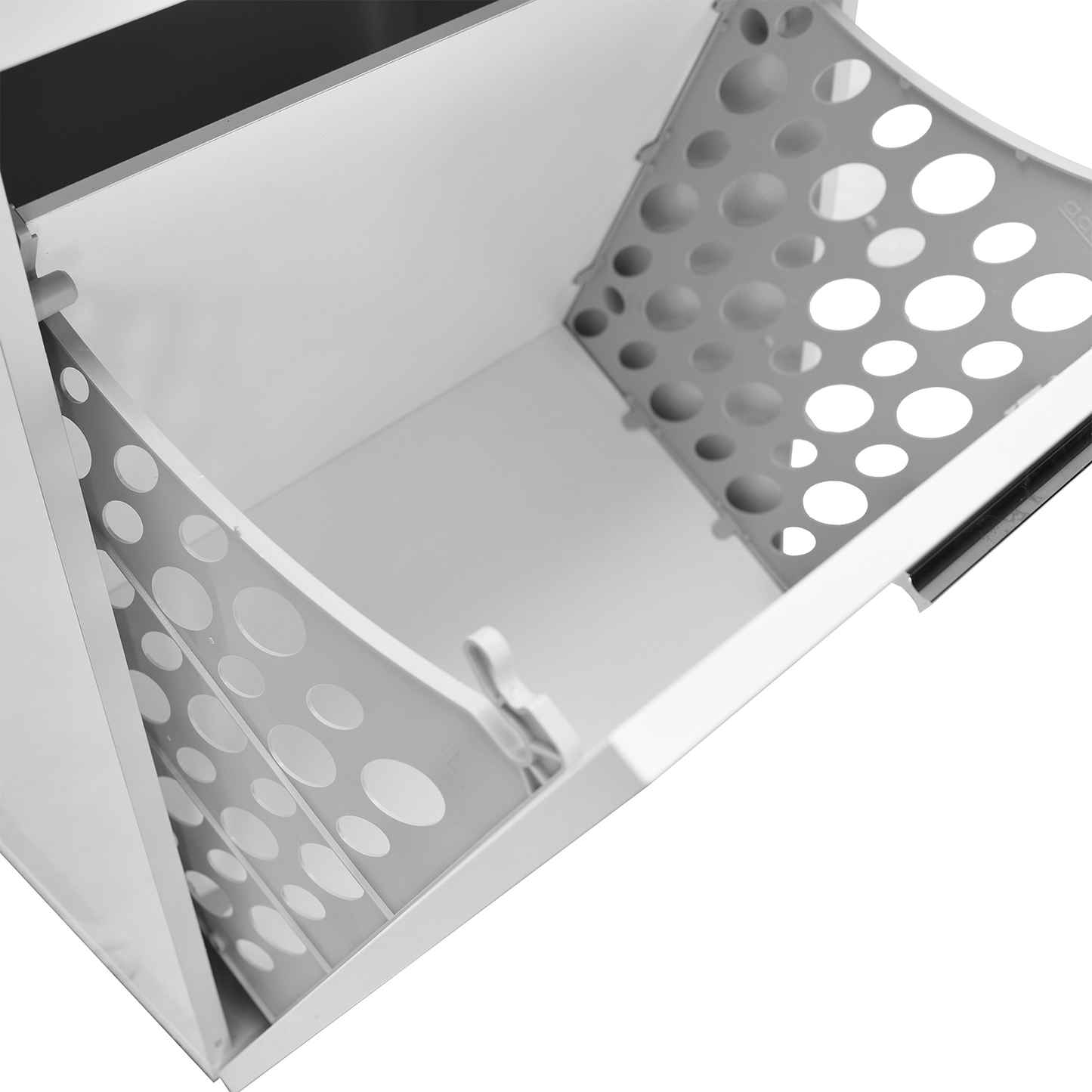 Laundry Cabinet W/ Laundry Basket Section & One Drawer High Gloss White ADR