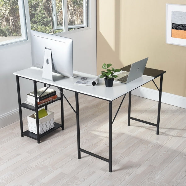 L-Shaped Desk with 2 Shelves Ibarra