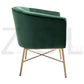 Modern Tufted Accent Chair Golden Legs Barrel Chair Falette