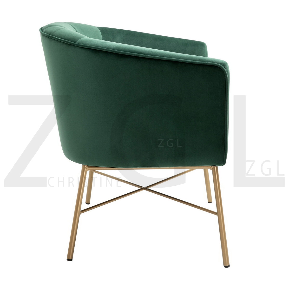 Modern Tufted Accent Chair Golden Legs Barrel Chair Falette
