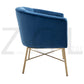 Modern Tufted Accent Chair Golden Legs Barrel Chair Falette
