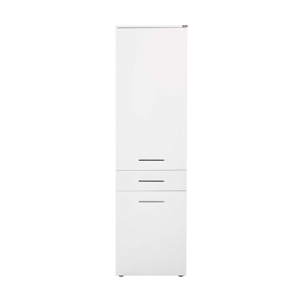 Laundry Cabinet W/ Laundry Basket Section & One Drawer & One Door High Gloss White ADR