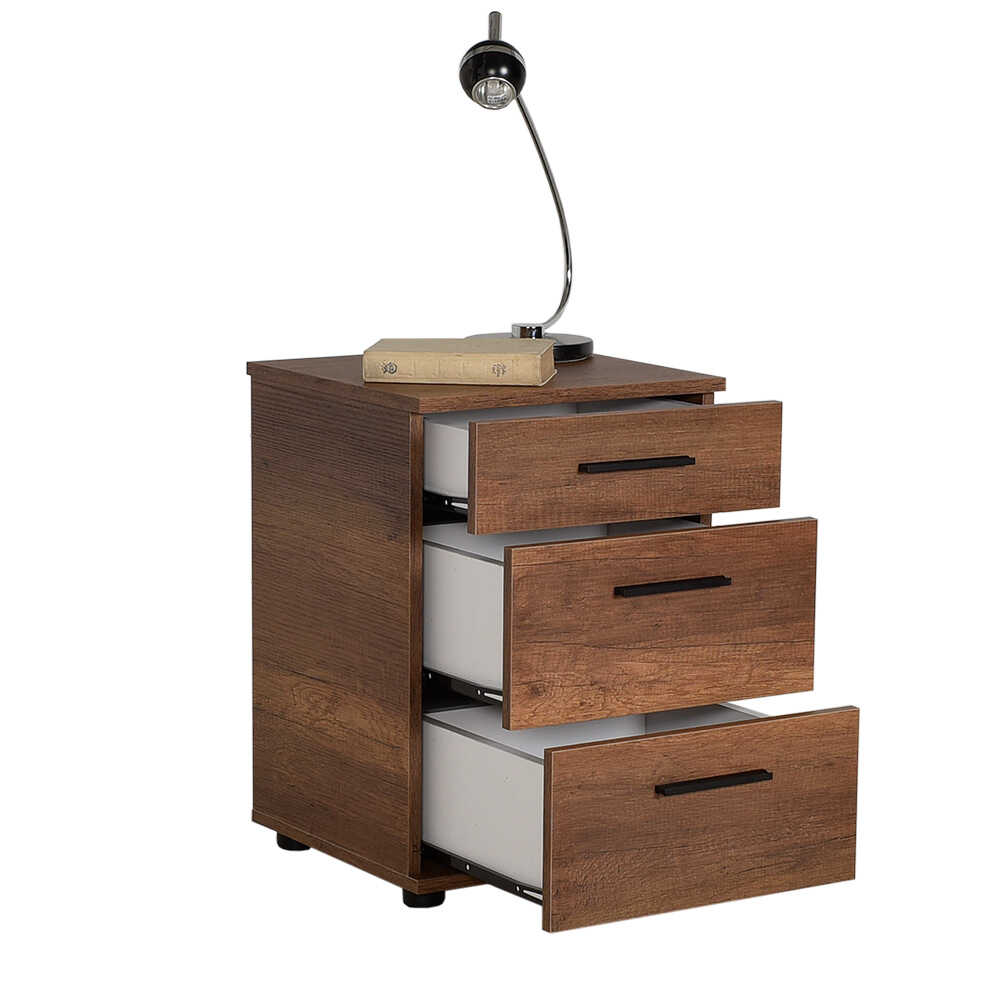 Newline Nightstand W/ Three Drawers Oslo Walnut KMD