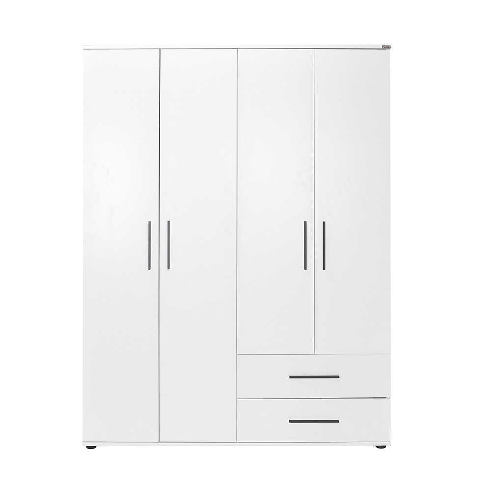 White Series Wardrobe W/ Four Doors and Two Drawers White GRD