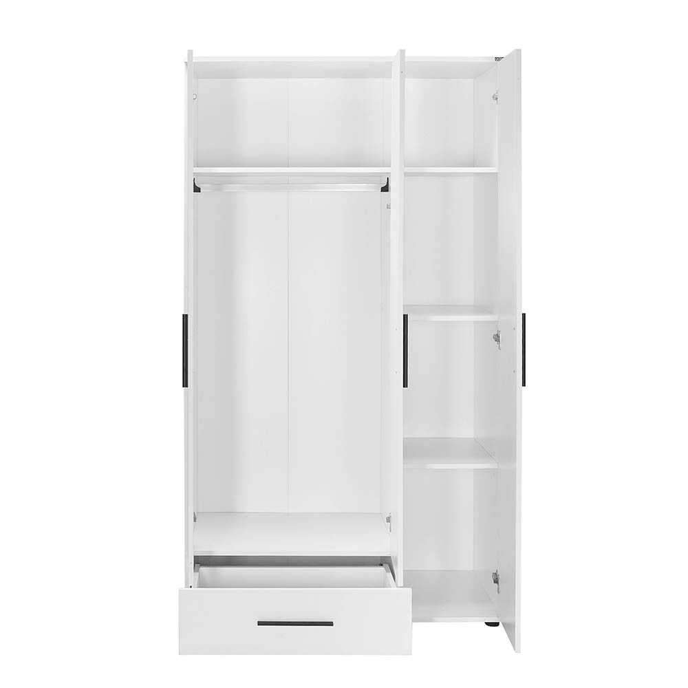 White Series Wardrobe W/ Three Doors and One Drawer White GRD