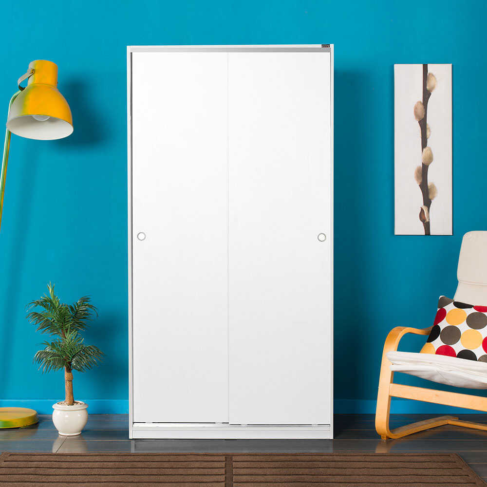 Wardrobe W/ Two Sliding Doors White SWD