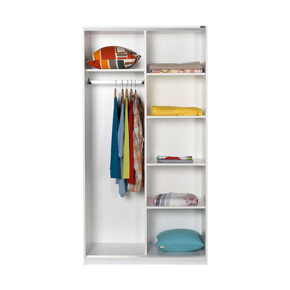 Wardrobe W/ Two Sliding Doors White SWD