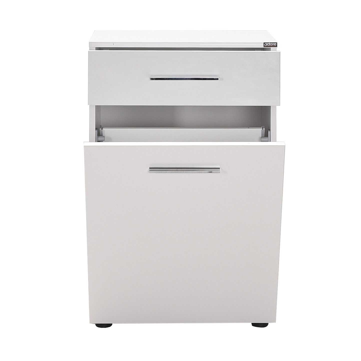 Laundry Cabinet W/ Laundry Basket Section & One Drawer High Gloss White ADR