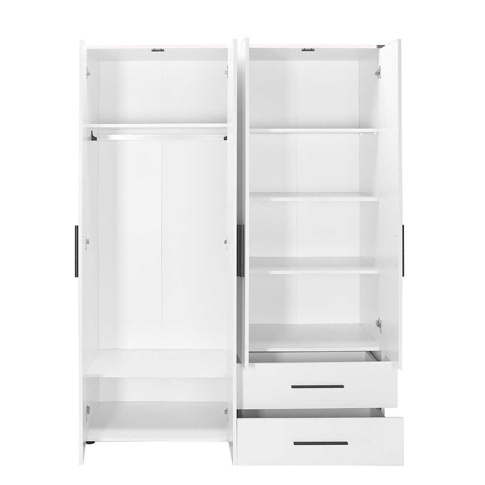 White Series Wardrobe W/ Four Doors and Two Drawers White GRD