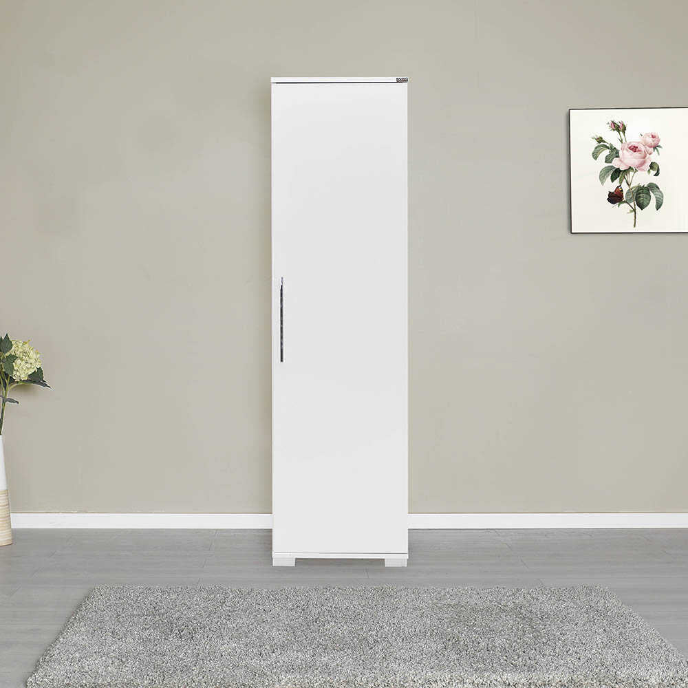 Multipurpose Cabinet W/ Four Shelves & One Door High Gloss White ADR