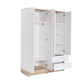 Base Teen Room Wardrobe W/ Four Doors & Two Drawers Italian Oak & White GRD