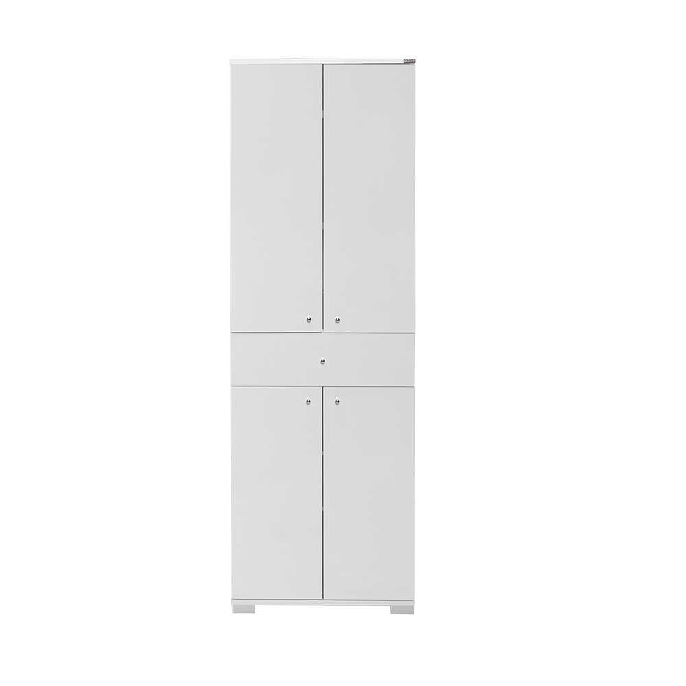 Multipurpose Cabinet W/ Two Sections & Four Doors & One Drawer High Gloss White ADR