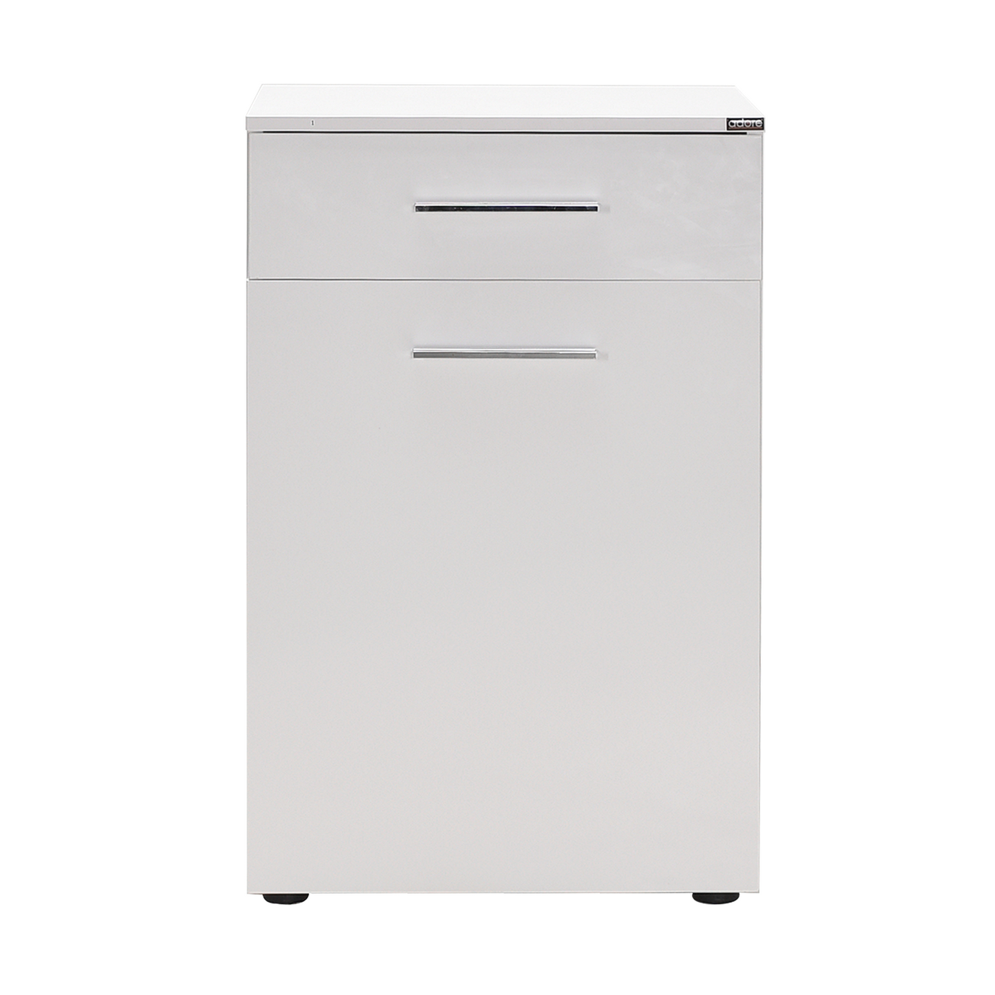 Laundry Cabinet W/ Laundry Basket Section & One Drawer High Gloss White ADR