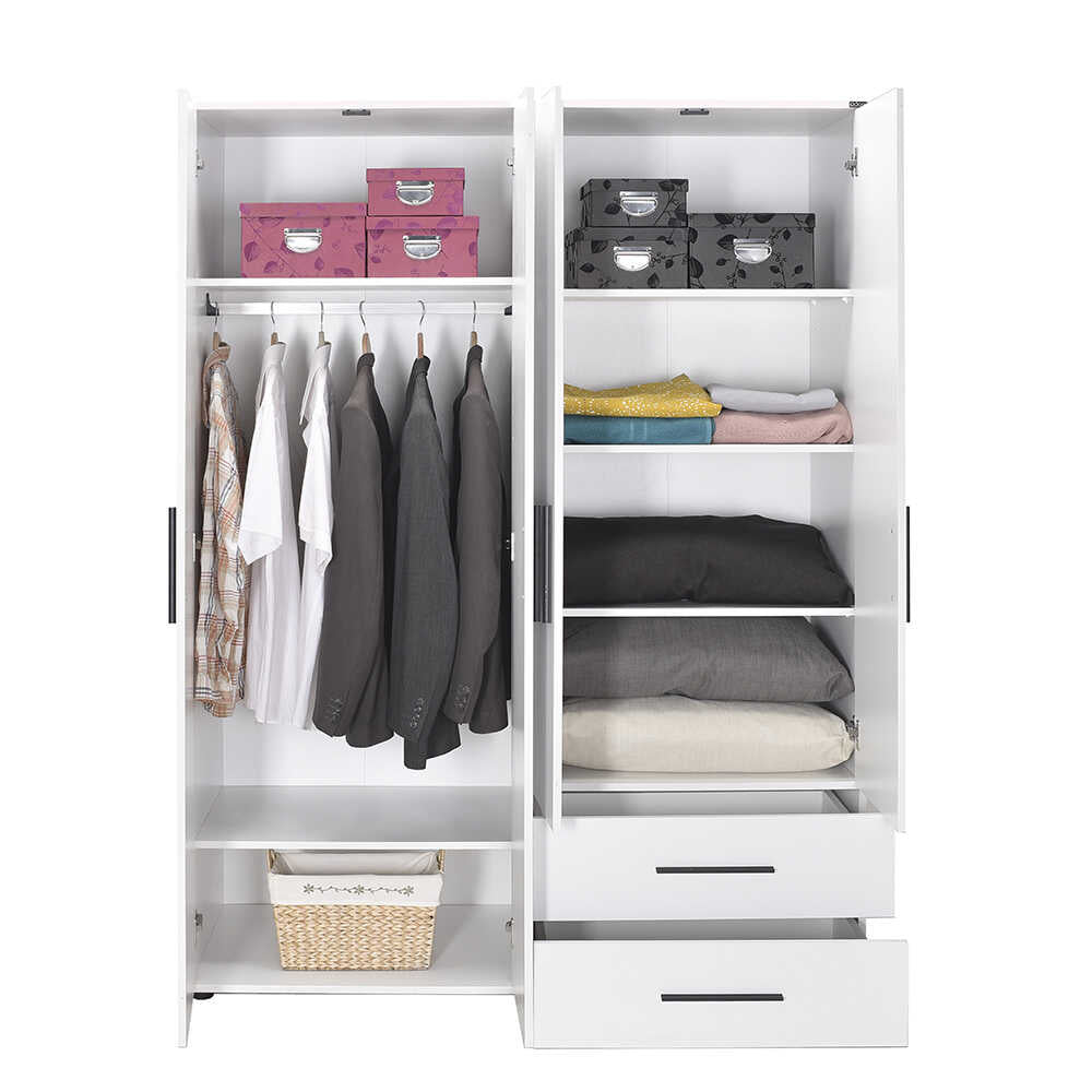 White Series Wardrobe W/ Four Doors and Two Drawers White GRD