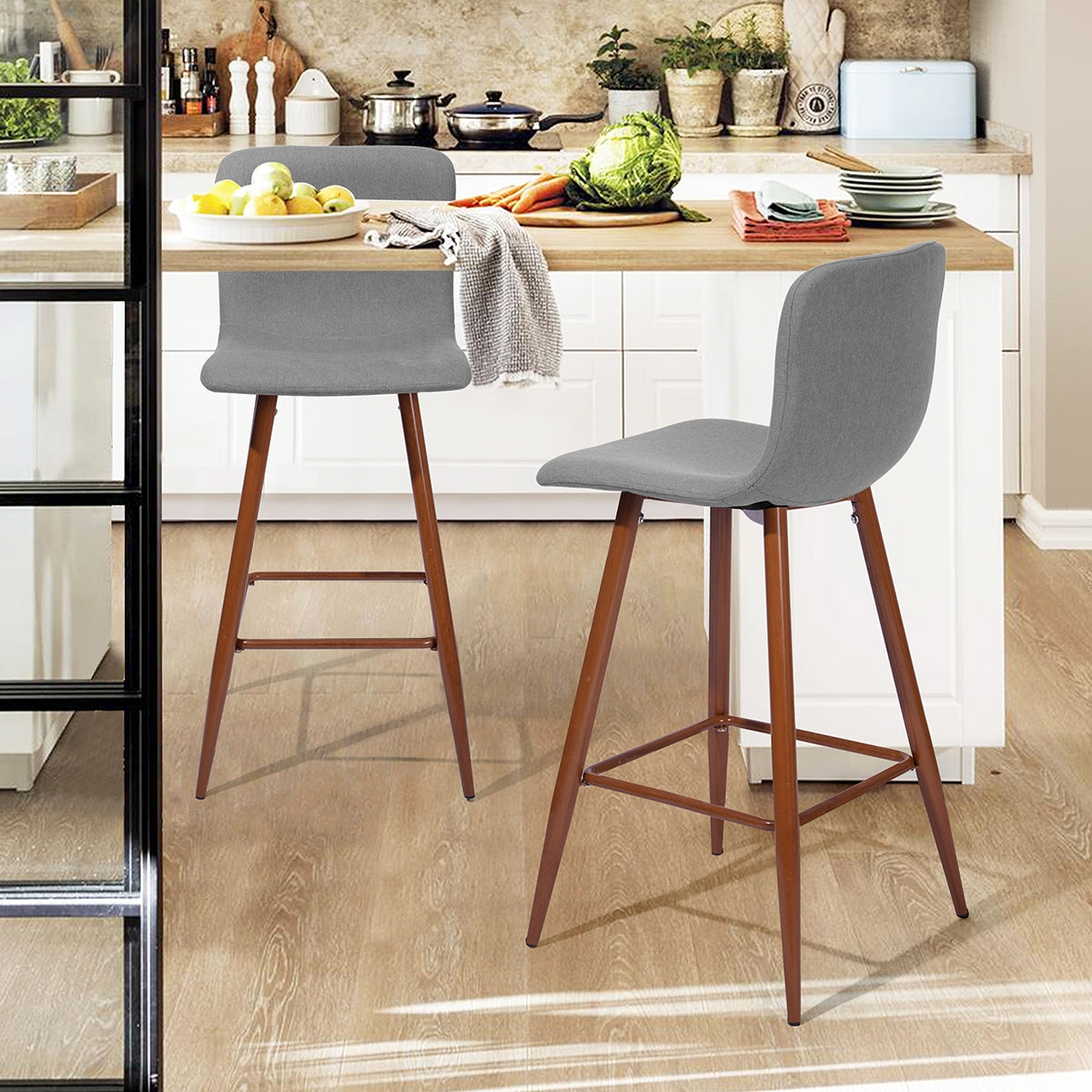 Barstools Fabric Upholstered Golden Legs Bar Stools Scargill