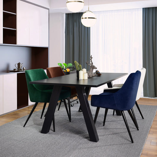 Dining Chairs Velvet Upholstered Metal Legs Jensen