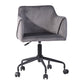 Velvet Upholstered Swivel Ergonomic Home Office Chair Armrest Jamal