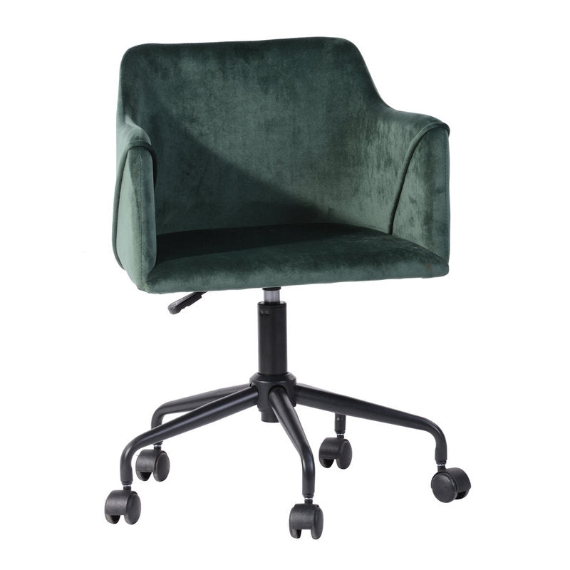 Velvet Upholstered Swivel Ergonomic Home Office Chair Armrest Jamal