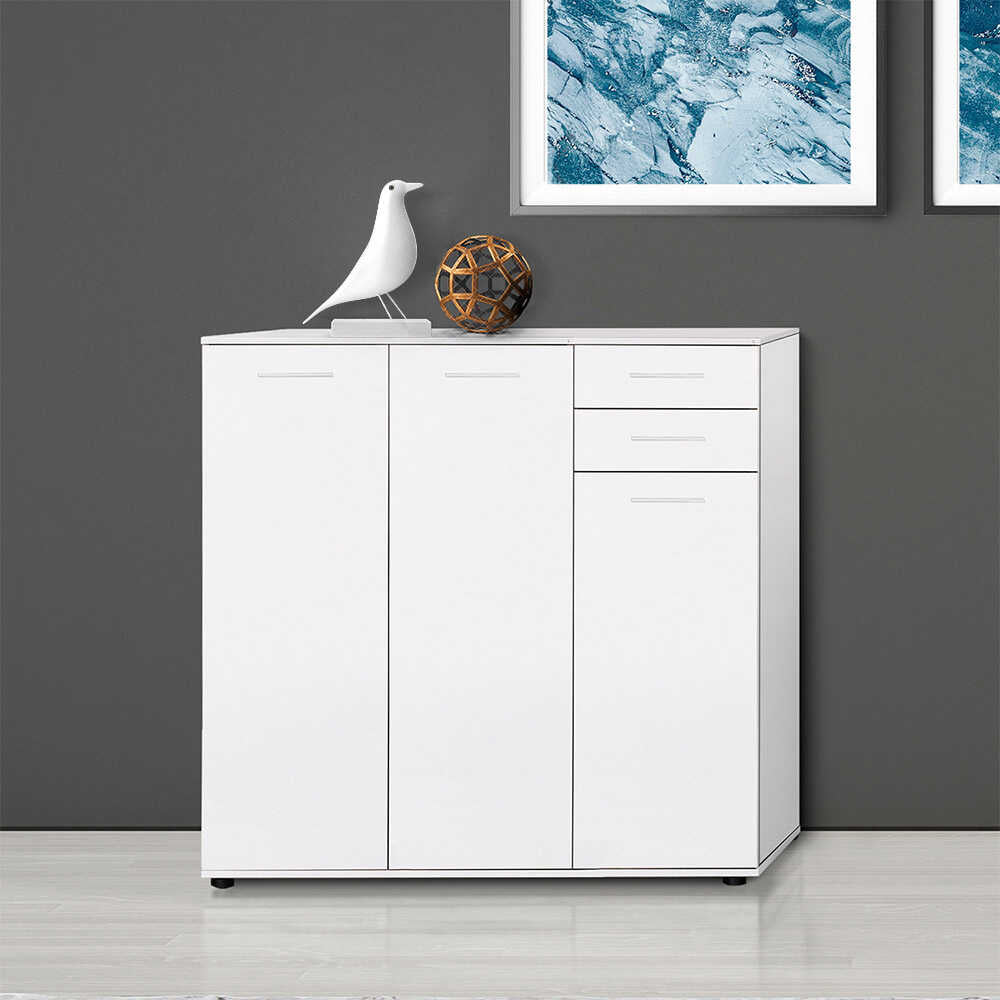 Shoe Cabinet W/ Three Doors & Two Drawers White ADR