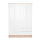 Base Teen Room Wardrobe W/ Four Doors & Two Drawers Italian Oak & White GRD