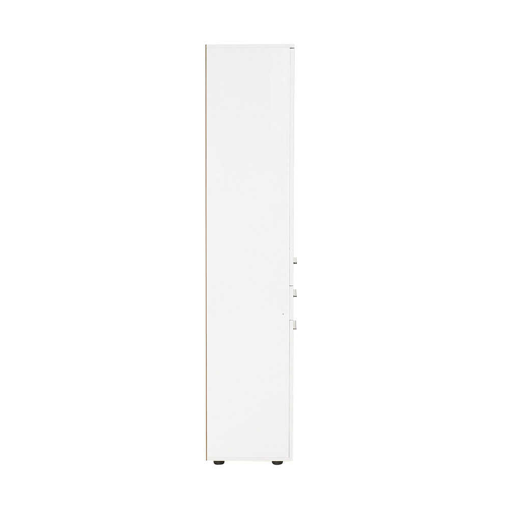 Laundry Cabinet W/ Laundry Basket Section & One Drawer & One Door High Gloss White ADR