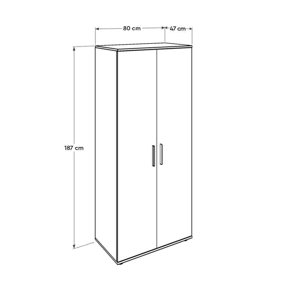 Trend Wardrobe W/ Two Doors Sonoma GRD