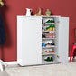Shoe Cabinet W/ Five Shelves & Two Doors White ADR