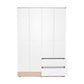 Base Teen Room Wardrobe W/ Four Doors & Two Drawers Italian Oak & White GRD