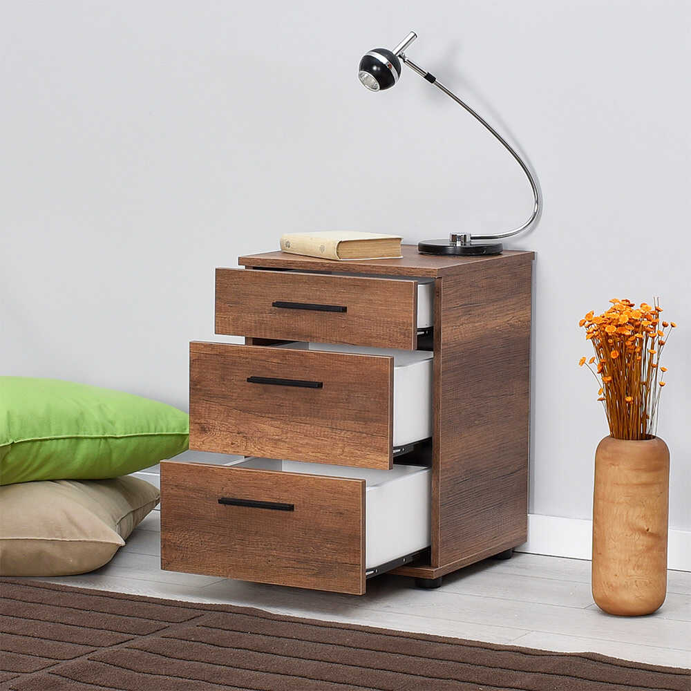 Newline Nightstand W/ Three Drawers Oslo Walnut KMD