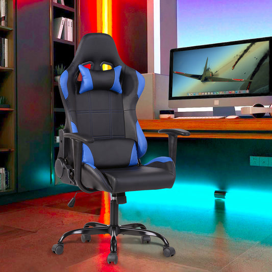 Gaming Chair PU Racing Office Chair Recliner Swivel Rocker with Headrest and Lumbar Pillow Ahien