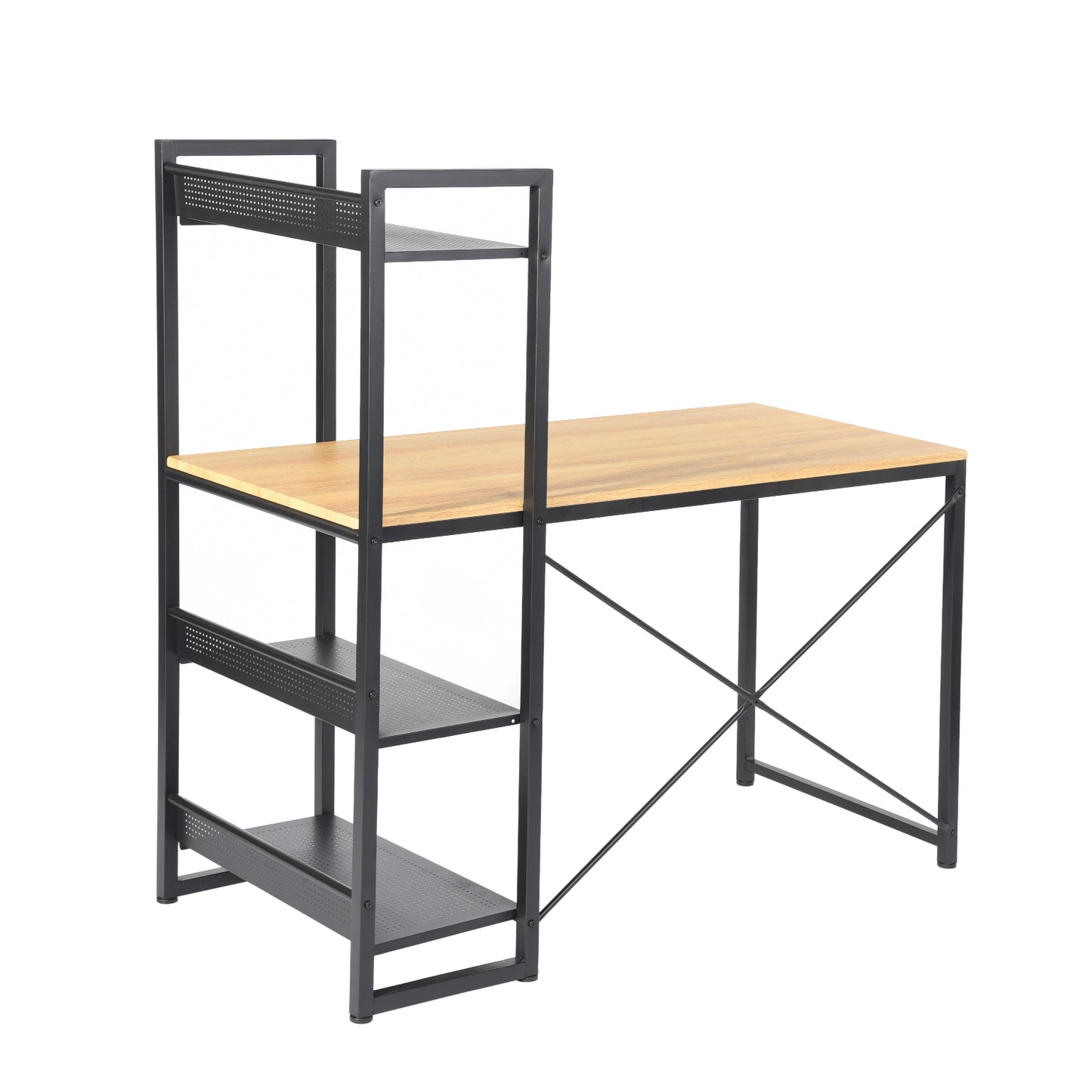 Computer Desk Writing Office Table with 4-Shelves Alaska
