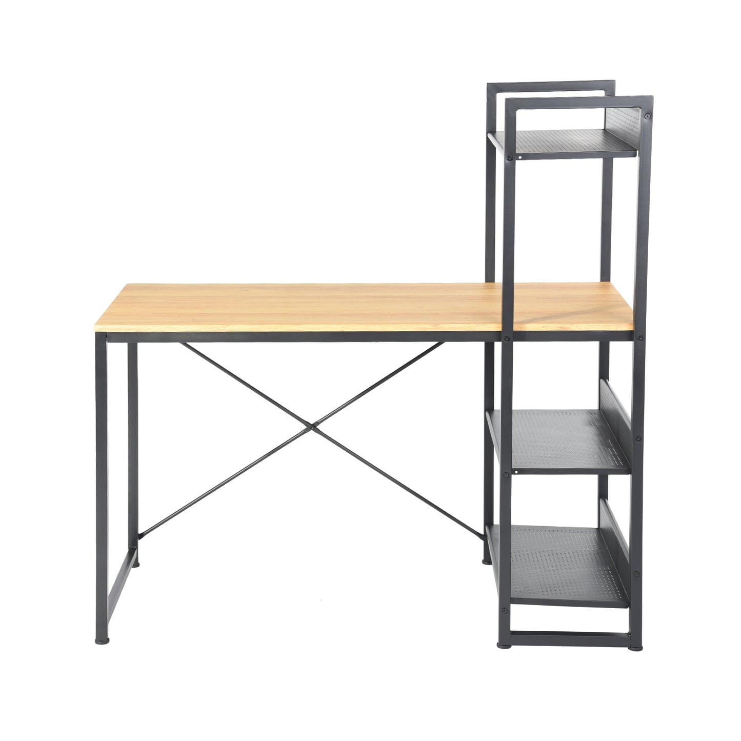 Computer Desk Writing Office Table with 4-Shelves Alaska