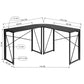 L-Shaped Folding Gaming Desk Home Office Corner Table Albertin