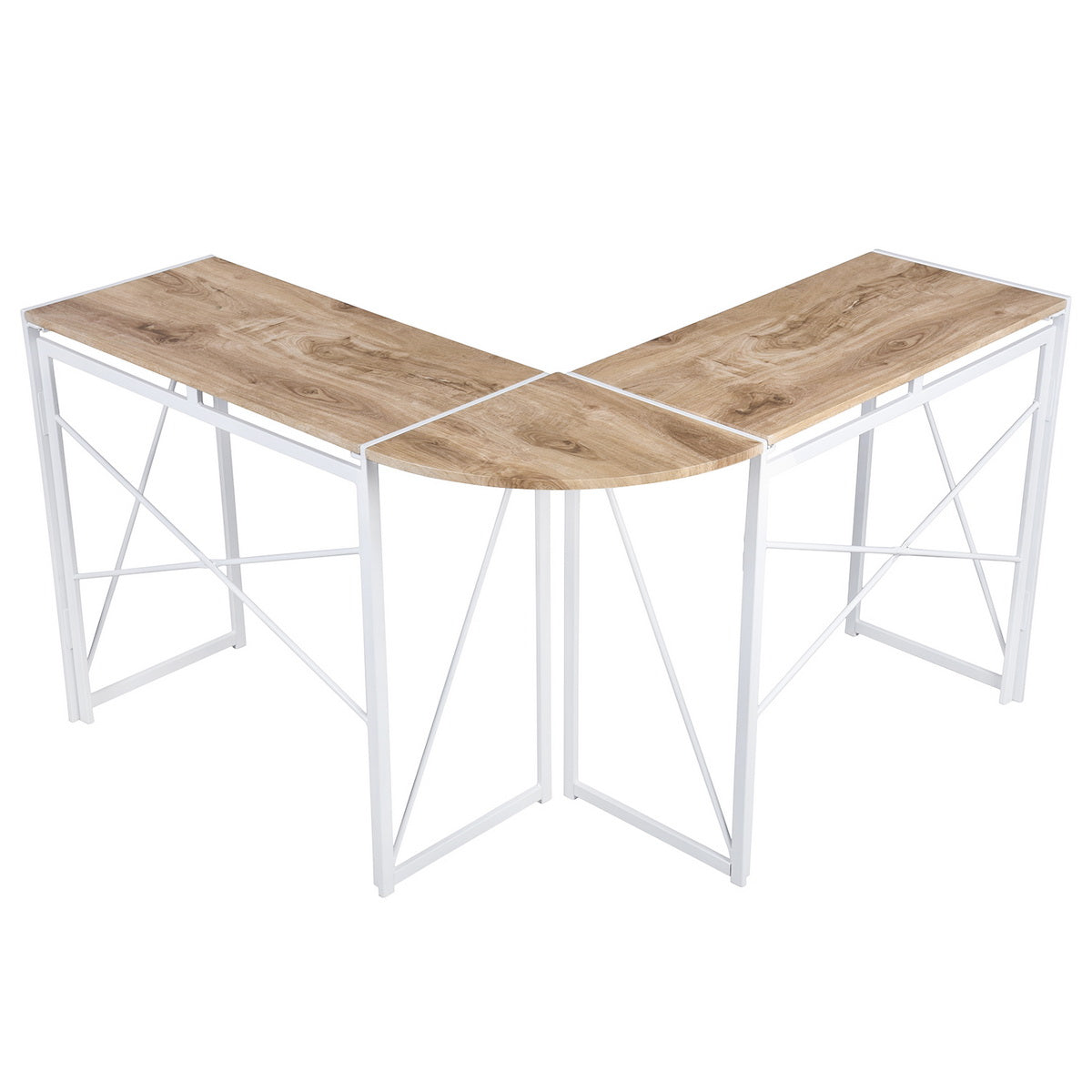 L-Shaped Folding Gaming Desk Home Office Corner Table Albertin