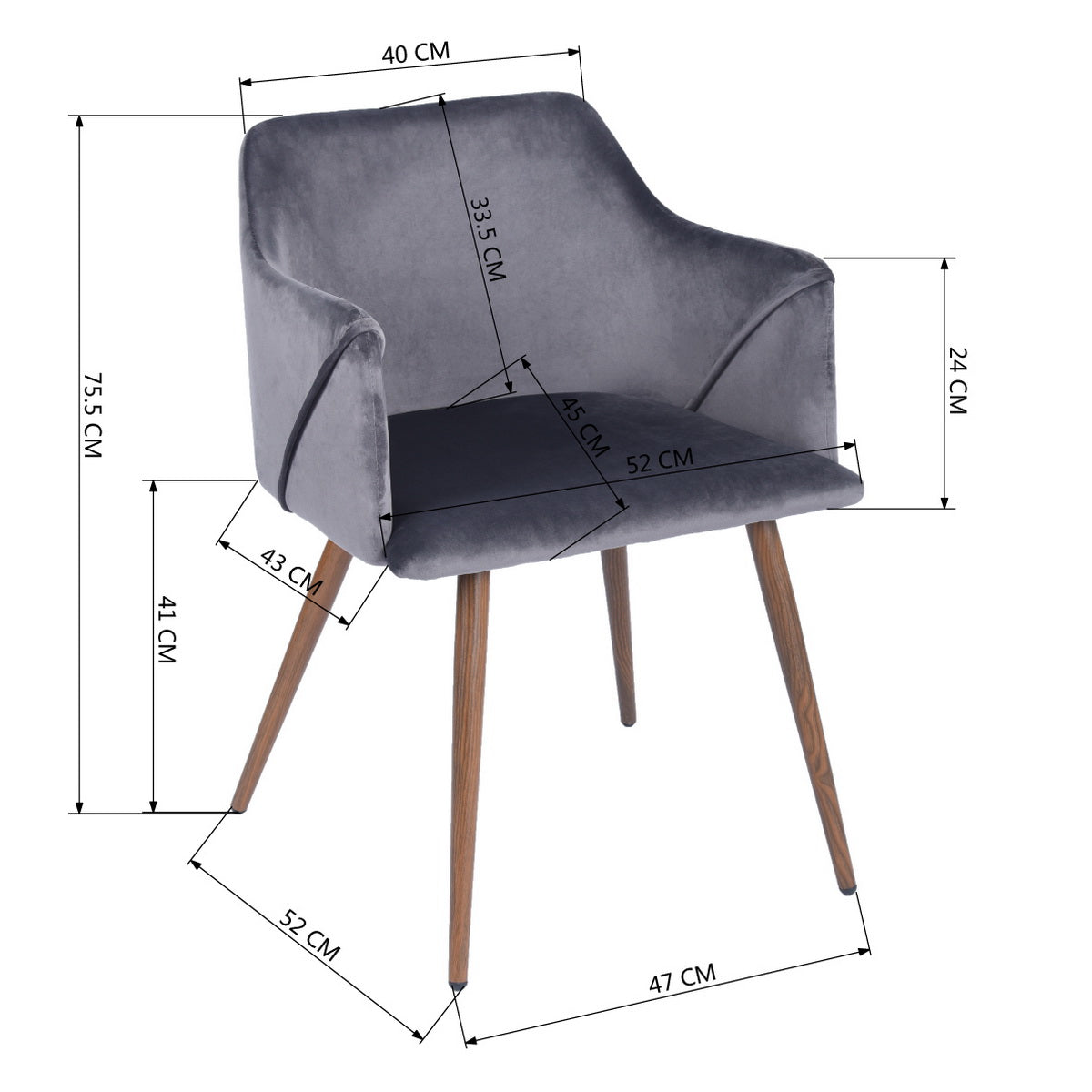 Dining Chairs Velvet Upholstered Metal Legs Aldridge