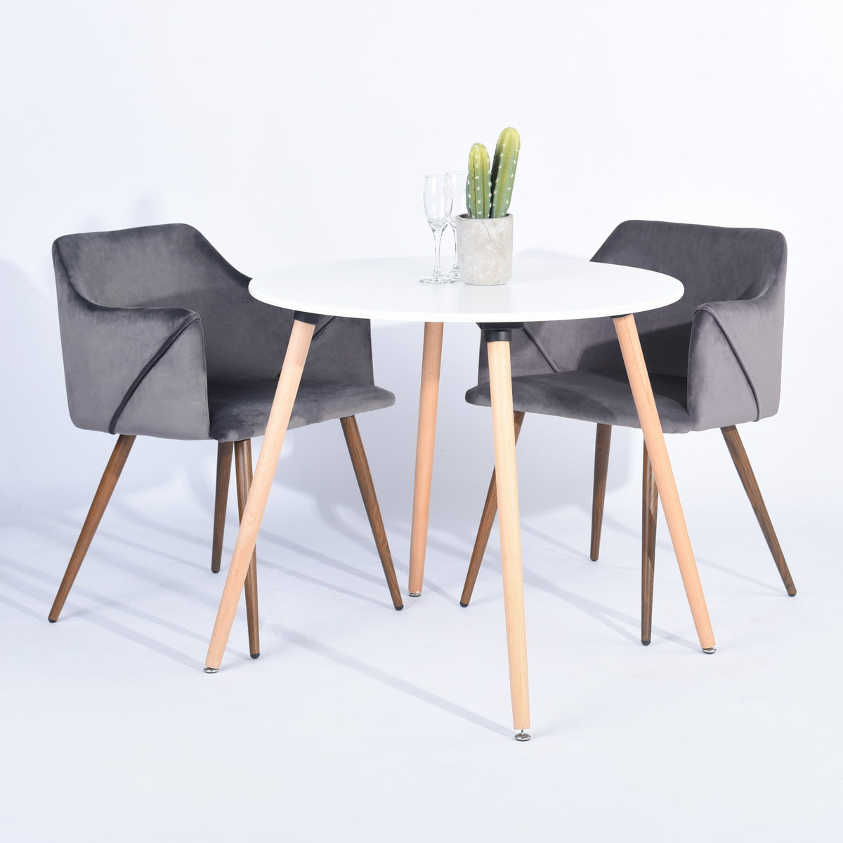 Dining Chairs Velvet Upholstered Metal Legs Aldridge