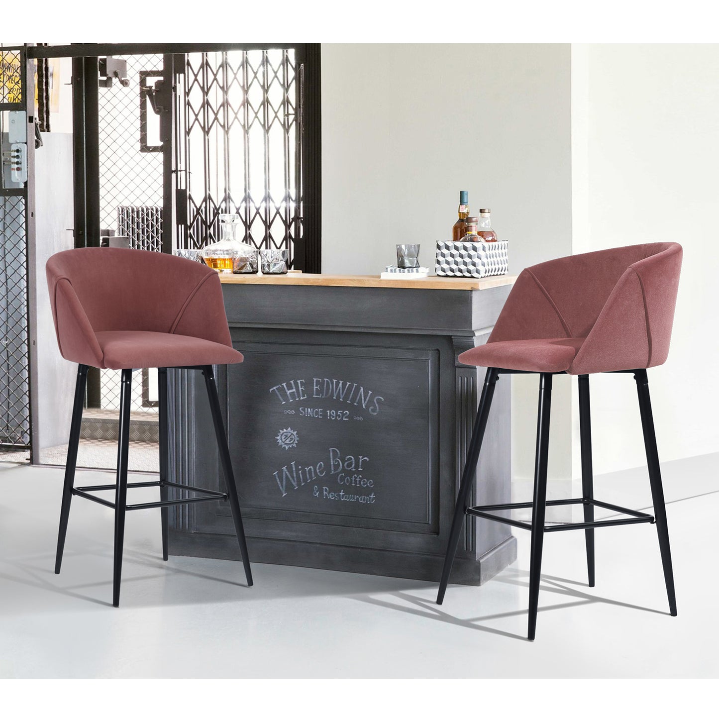 Barstools Velvet Upholstered Bar Stools Aldridge