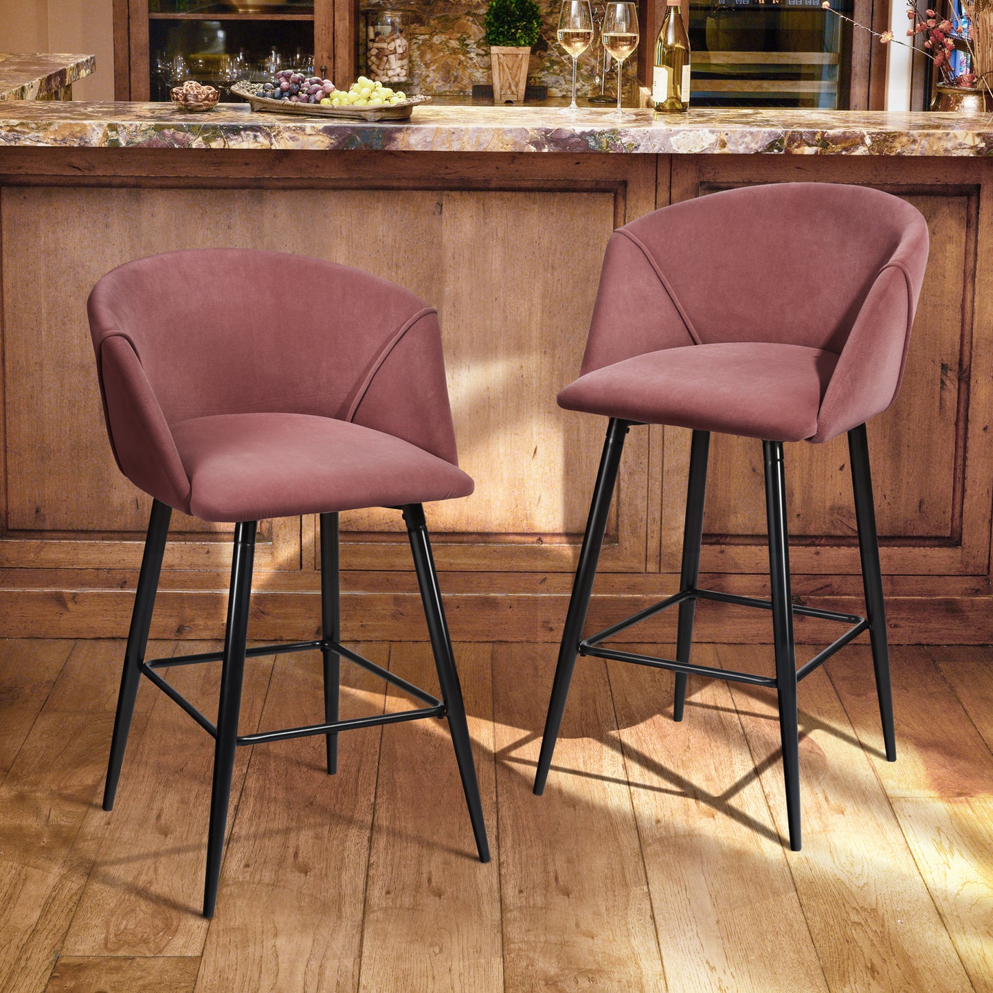 Barstools Velvet Upholstered Bar Stools Aldridge