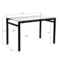 Modern Rectangular Glass Dining Table with Metal Frame Anda