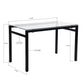 Modern Rectangular Glass Dining Table with Metal Frame Anda