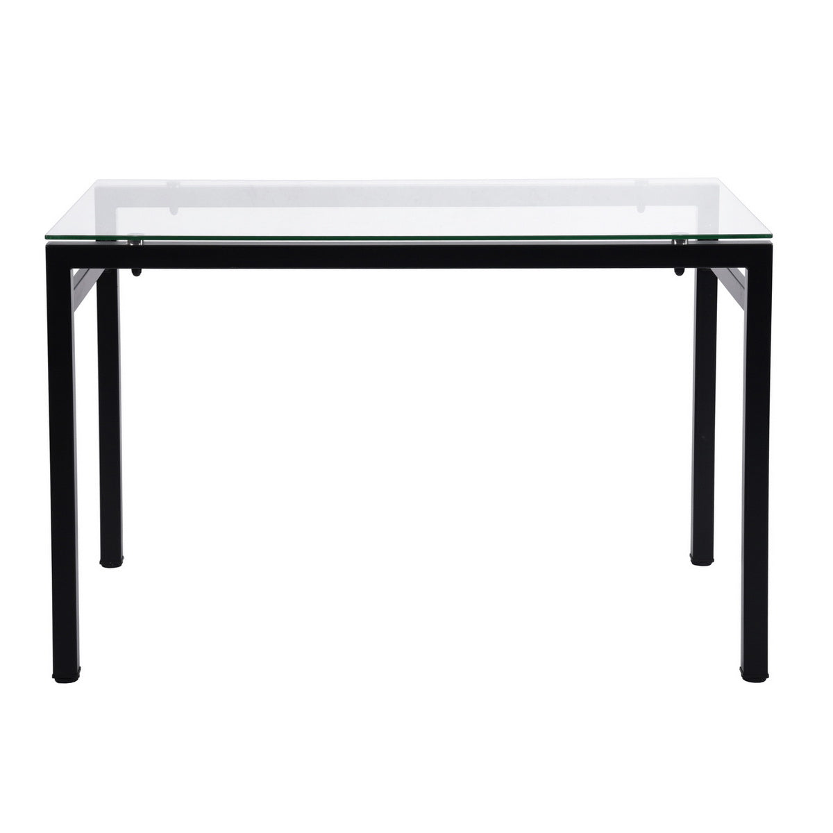 Modern Rectangular Glass Dining Table with Metal Frame Anda