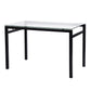 Modern Rectangular Glass Dining Table with Metal Frame Anda