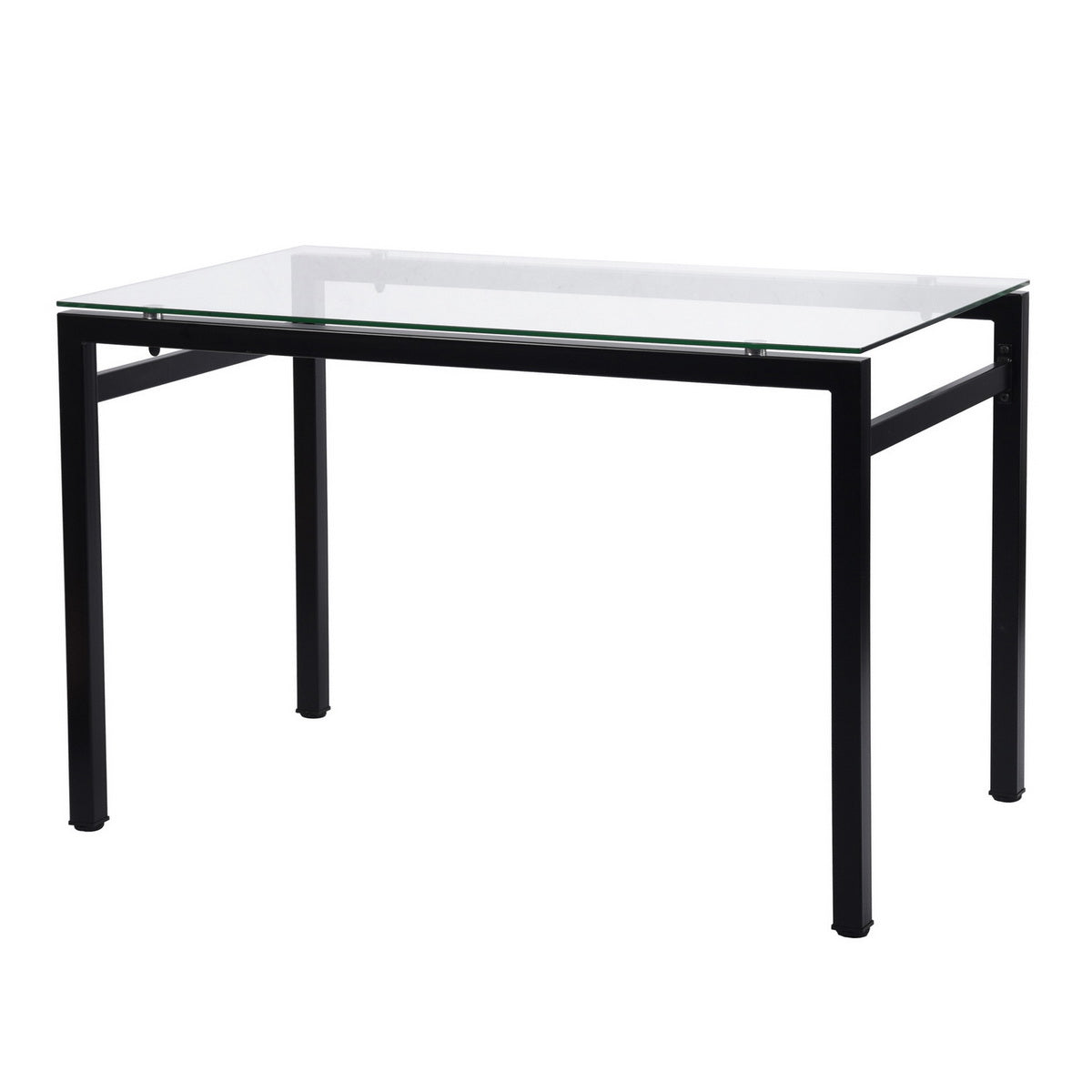 Modern Rectangular Glass Dining Table with Metal Frame Anda