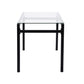Modern Rectangular Glass Dining Table with Metal Frame Anda