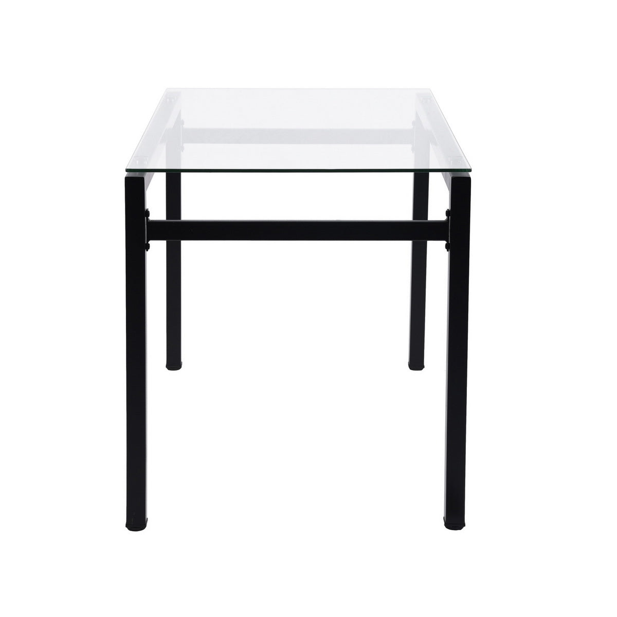 Modern Rectangular Glass Dining Table with Metal Frame Anda
