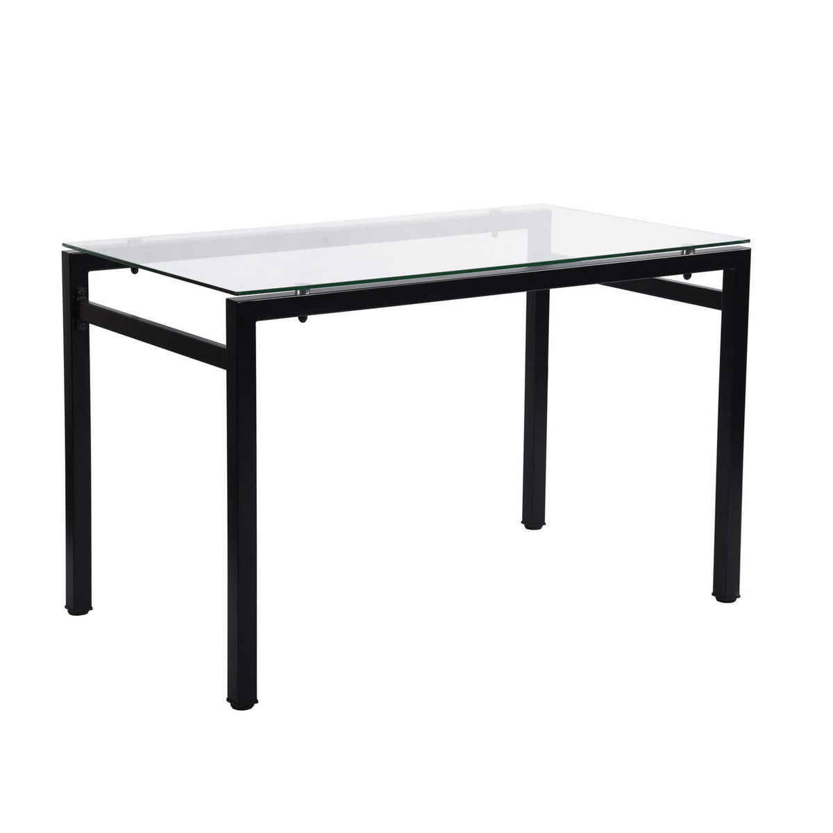 Modern Rectangular Glass Dining Table with Metal Frame Anda