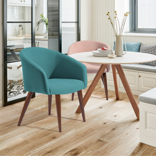 Accent Chair Fabric Upholstered Wooden Legs Side Chair Dining Chair Aokelan