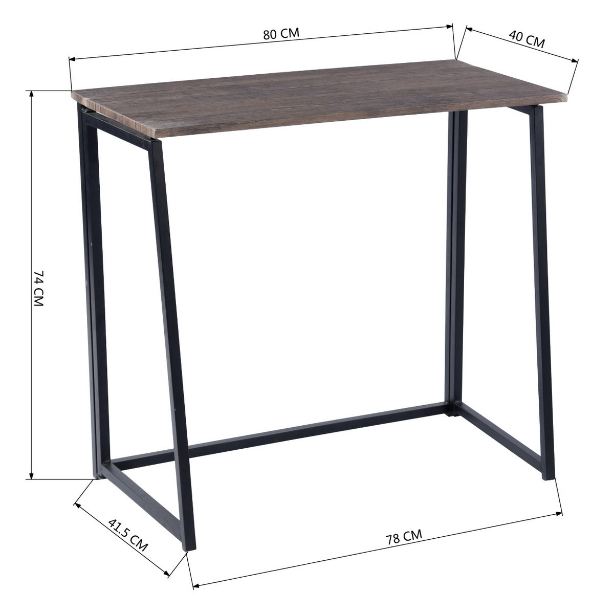 Folding Desk Writing Computer Desk Space Saving Ascoli