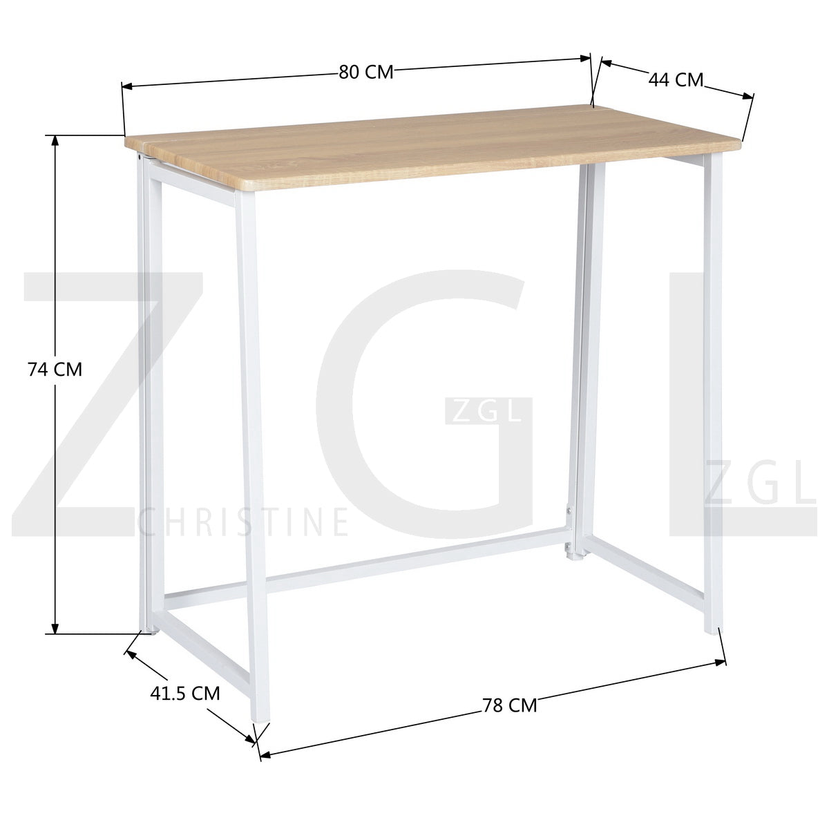 Folding Desk Writing Computer Desk Space Saving Ascoli