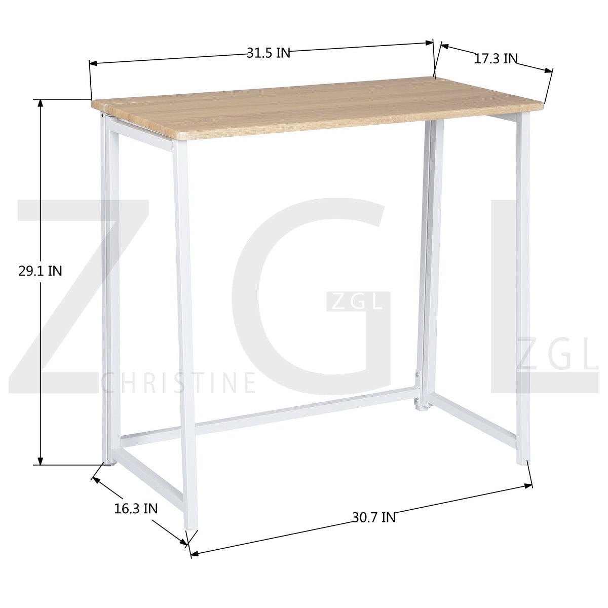 Folding Desk Writing Computer Desk Space Saving Ascoli